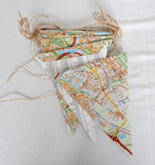 Afbeeldingen van Papieren vlaggenlijn slinger plattegrond Rotterdam