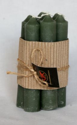 Afbeeldingen van Bosje kleine kaarsen groen