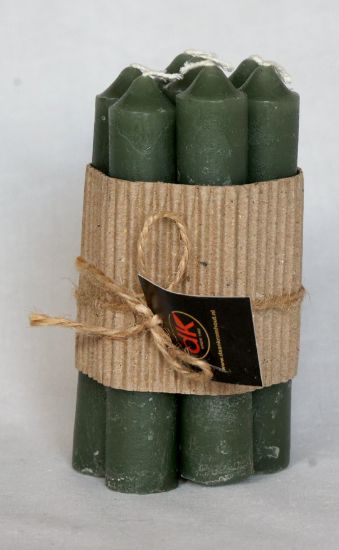 Afbeeldingen van Bosje kleine kaarsen groen