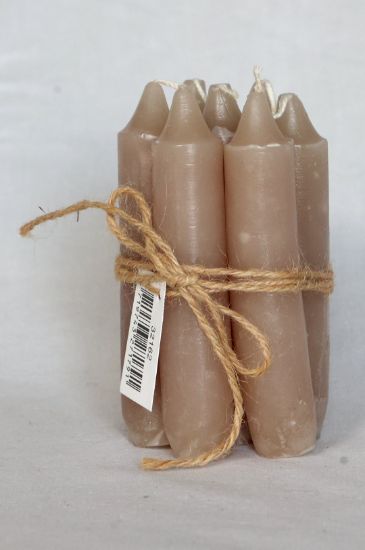 Afbeeldingen van Bosje kleine kaarsen beige