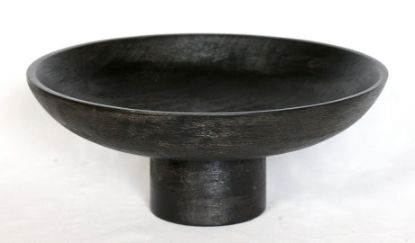 Afbeeldingen van Houten schaal op voet zwart