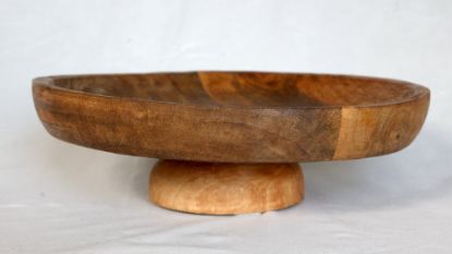 Afbeeldingen van Houten schaal op voet Mango hout