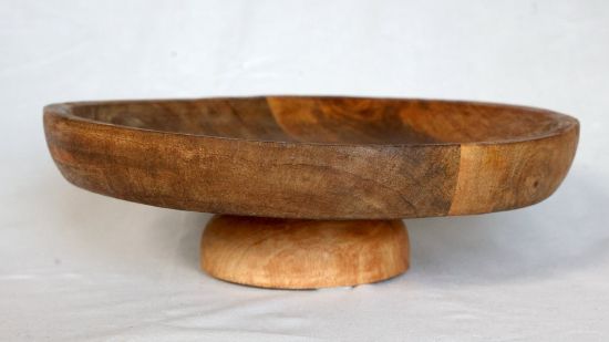 Afbeeldingen van Houten schaal op voet Mango hout