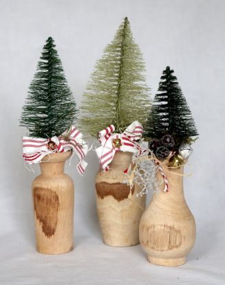 Afbeeldingen van Kerstboompje op houten flesje