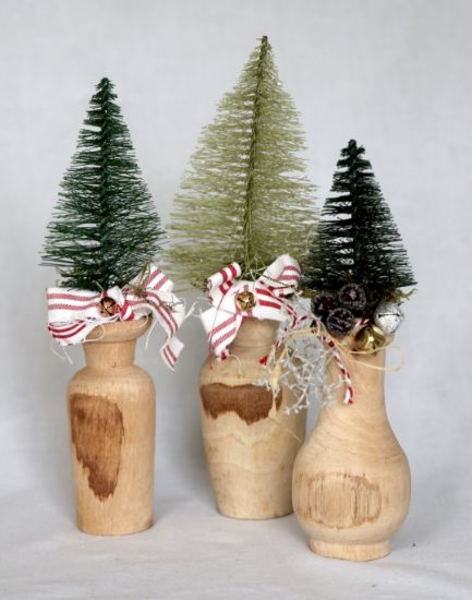 Afbeeldingen van Kerstboompje op houten flesje