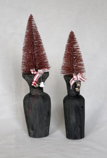 Afbeeldingen van Kerstboompje op houten flesje